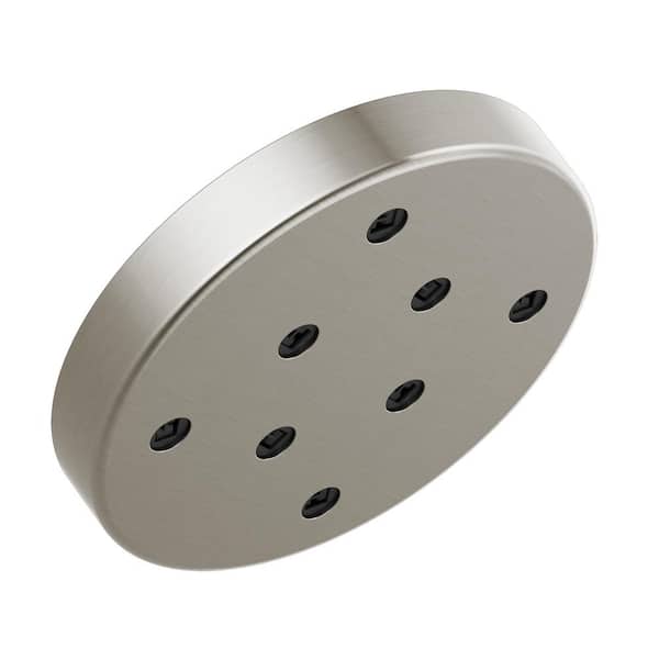 Delta 1-Spray Patterns 1.75 GPM 6 in. Wall Mount Fixed Shower Head with H2Okinetic in Lumicoat Stainless