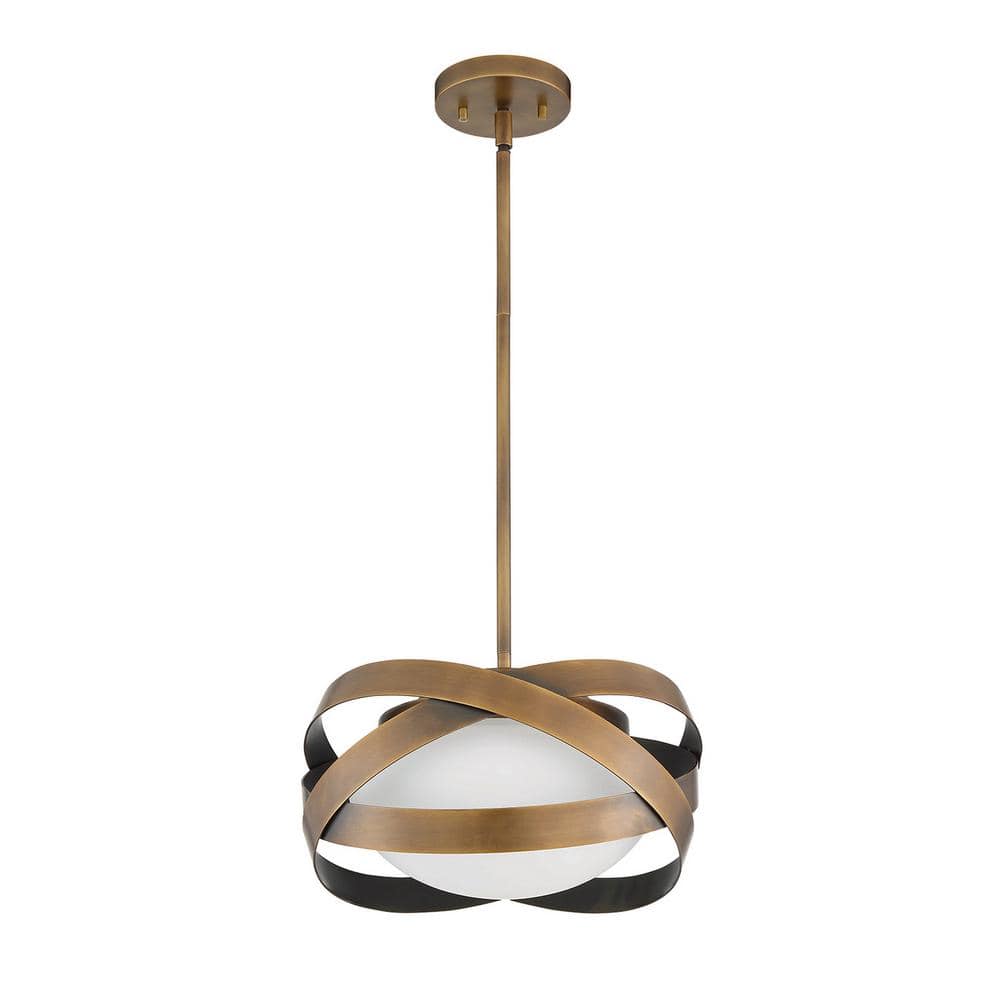 Orion Mini Black and Brass 1-Light LED Pendant