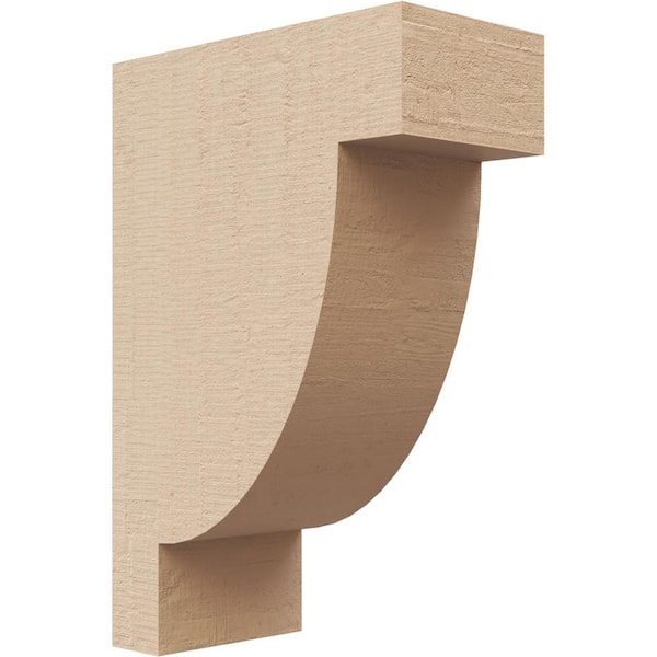 Ekena Millwork 2 in. x 6 in. x 4 in. Series 2 Classic Alpine Rough Cedar Woodgrain Timberthane Polyurethane Corbel, Primed Tan