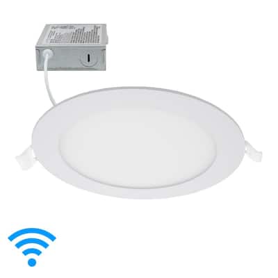 6 in. 75-Watt Equivalent Dimmable Smart Wi-Fi Color Changing and Tunable White Integrated LED Recessed Downlight Kit