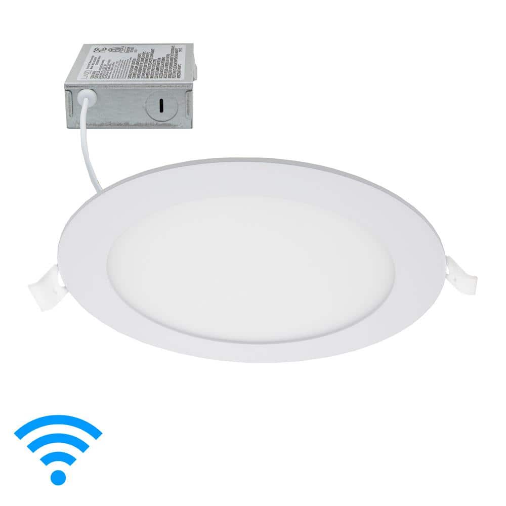 Luvoni 6-Inch White Aluminum Smart WiFi LED Downlight