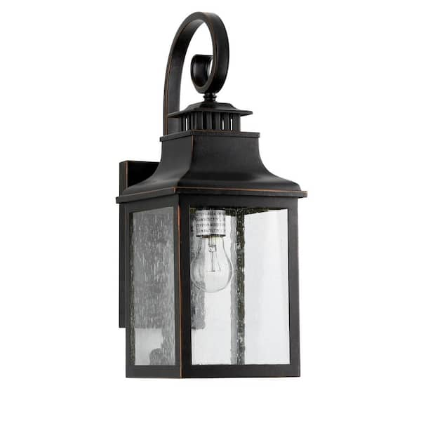 Morgan 1-Light Oil Rubbed Bronze Outdoor Wall Lantern Sconce EL2282ORB ...