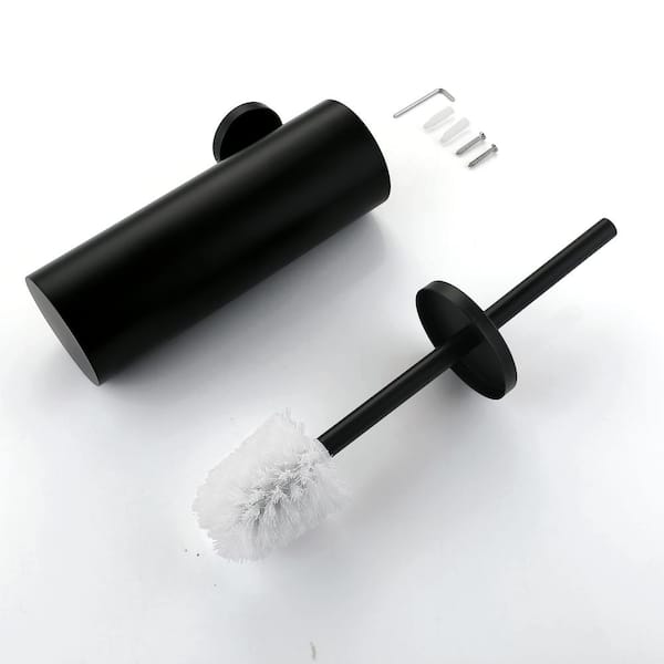 Mini Toilet Brush With Holder Set Long Handle Black Silicone Toilet Cleaner  Brush Wall Mounted Wc Toilet Bathroom Accessories