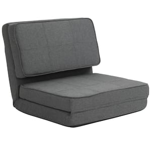 Modern 28 in. Rectangle Gray Polyester convertible Armless Sofa