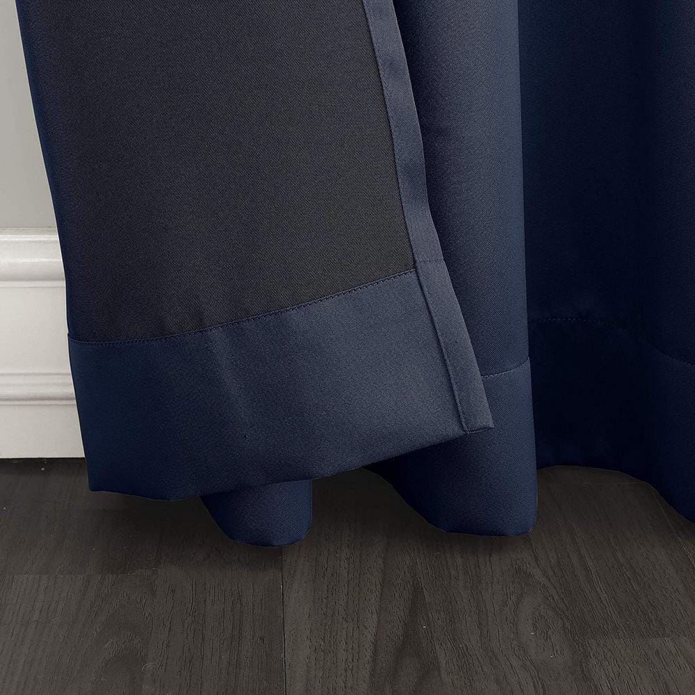 Navy Room Darkening Rod Pocket Curtain Panel, 54" x 63"