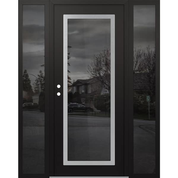 Tessari Doors D9 60 in. x 80 in. Silver P Right-Hand/Inswing Mirrored ...