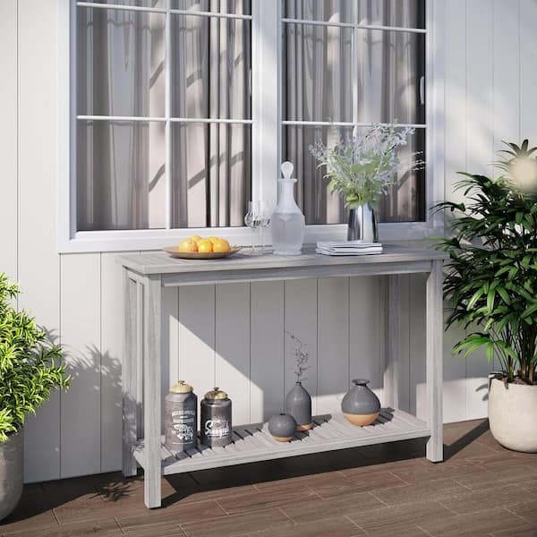 AUTMOON 32 in. Rectangle Wood Console Table