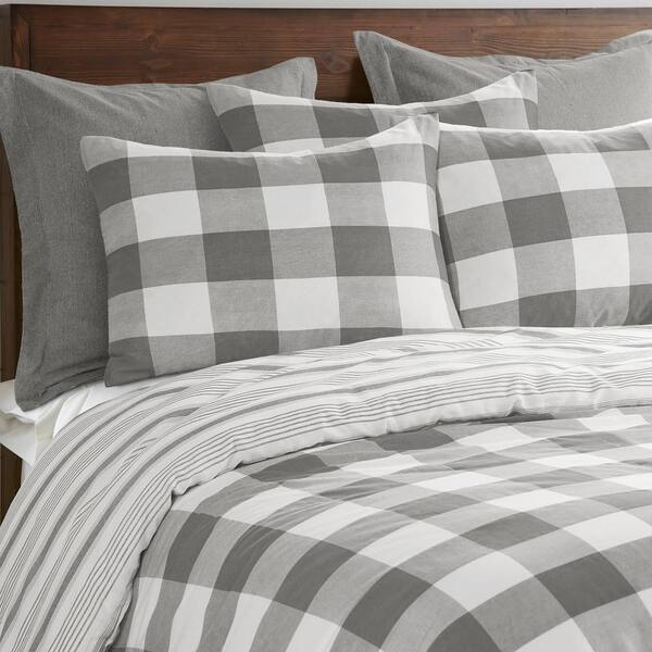 104 x 88, Kess InHouse NL Designs Swirls Grey Wave PatternKing Cotton Duvet Cover 