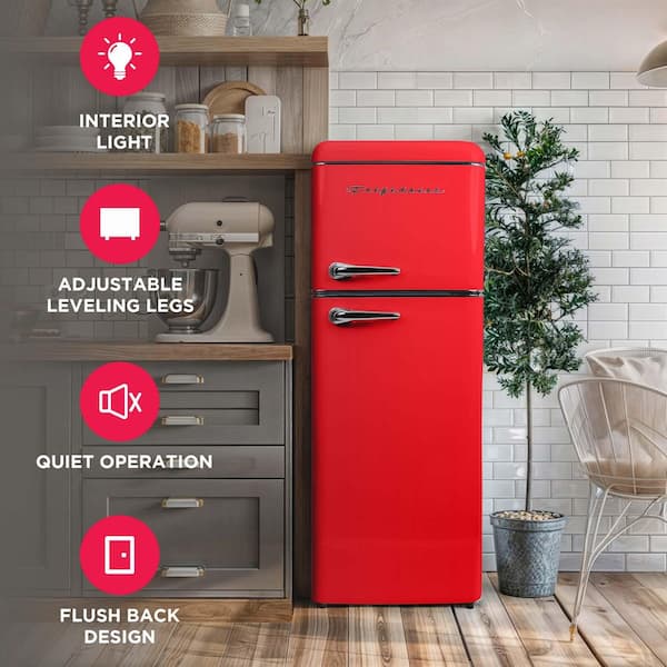 レトロミニ冷蔵庫 Frigidaire 7.5 cu. ft. Retro Mini Fridge in Red with Rounded