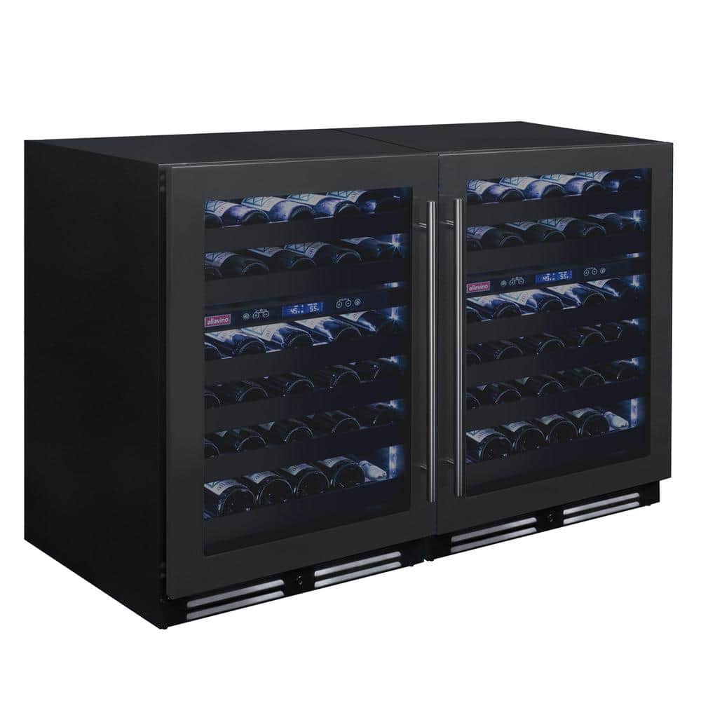 100-Bottle 34 in. Tall Four Zone Side-by-Side Wine Cellar Cooling Unit in Black Stainless Steel price history on PriceWatchPro