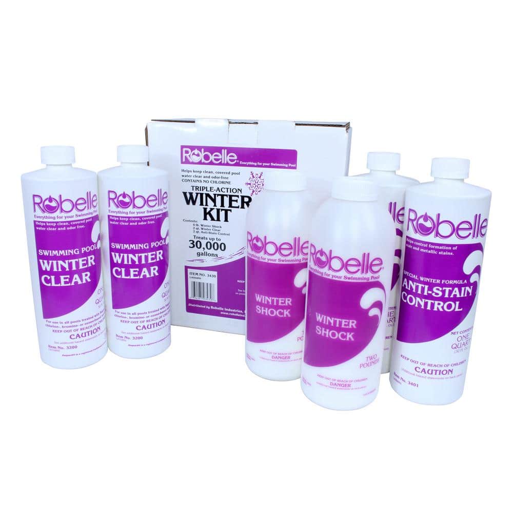 Robelle TripleAction 30,000 Gallon Swimming Pool Winter Closing Chemical Kit 3430 The Home Depot