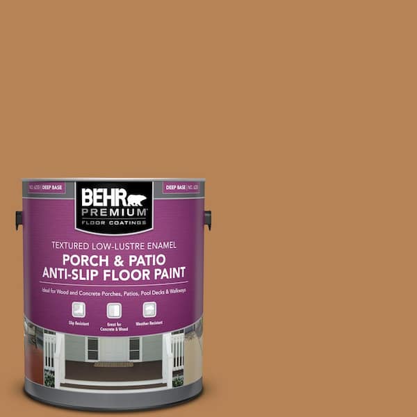 BEHR PREMIUM 1 gal. #S250-5 Roasted Cashew Textured Low-Lustre Enamel Interior/Exterior Porch and Patio Anti-Slip Floor Paint