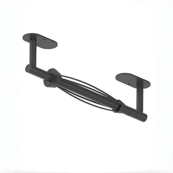 15.5 in. Stainless Steel Single Hand Operable Paper Towel Holder Under Cabinet with Damping Effect for Kitchen, Black