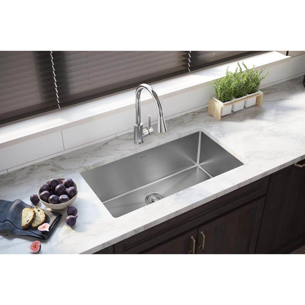 Crosstown Polished Satin Stainless Steel Single Bowl Undermount Sink