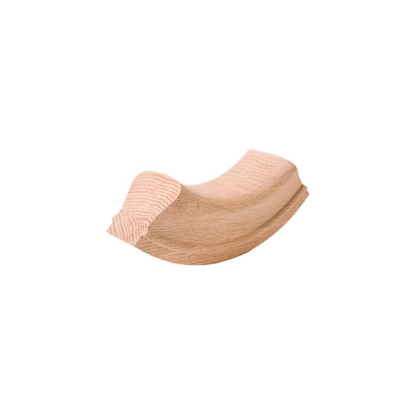 HOUSE OF FORGINGS 7214 Red Oak Up Easing 90° - 6210 Wood Staircase Handrail Fitting for Stair Remodel