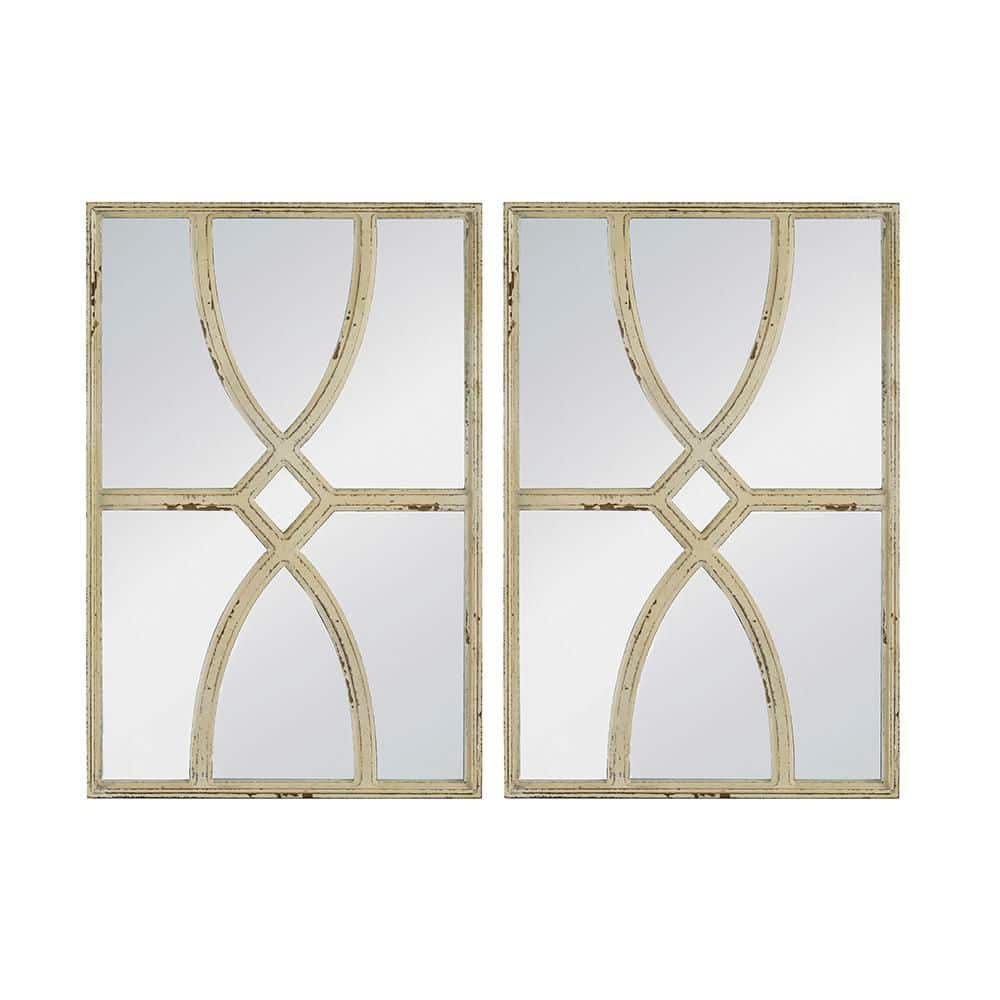 White 15.7 in W x 23.6 in. H Rectangular Wooden Framed Wall Mirrors Vertica