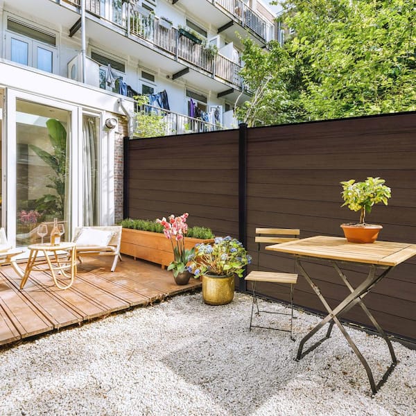 CREATIVE SURFACES 6 ft. x 6 ft. Composite Fence Series Mocha