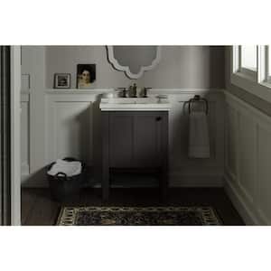 Tresham 24 in. W x 19 in. D x 33 in. H Single Sink Freestanding Bath Vanity in Mohair Grey with White Top