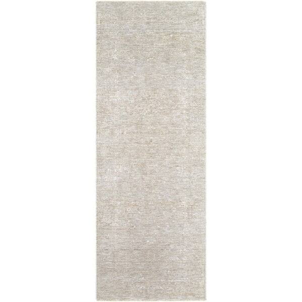 Poet Light Sage Traditional Solid Color 2 ft. 7 in. x 10 ft. Area Rug