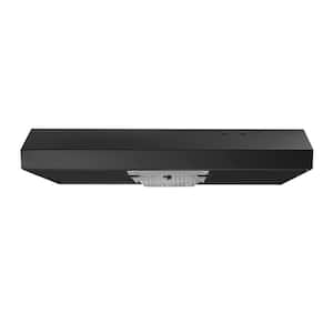 Arno 30 in. 240 CFM Convertible Under Cabinet Range Hood in Black with Lighting and Charcoal Filter