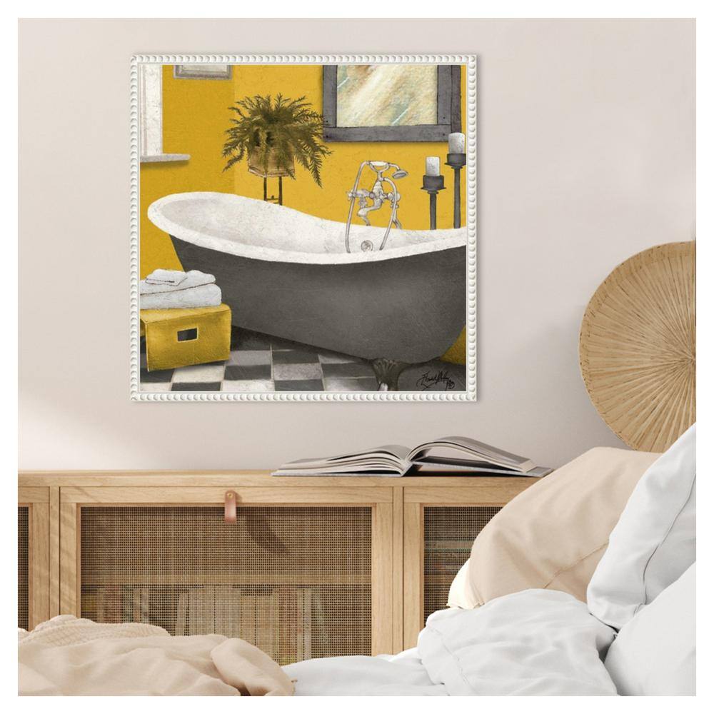 Sunny Bath Still Life Canvas Wall Art with Beaded Frame