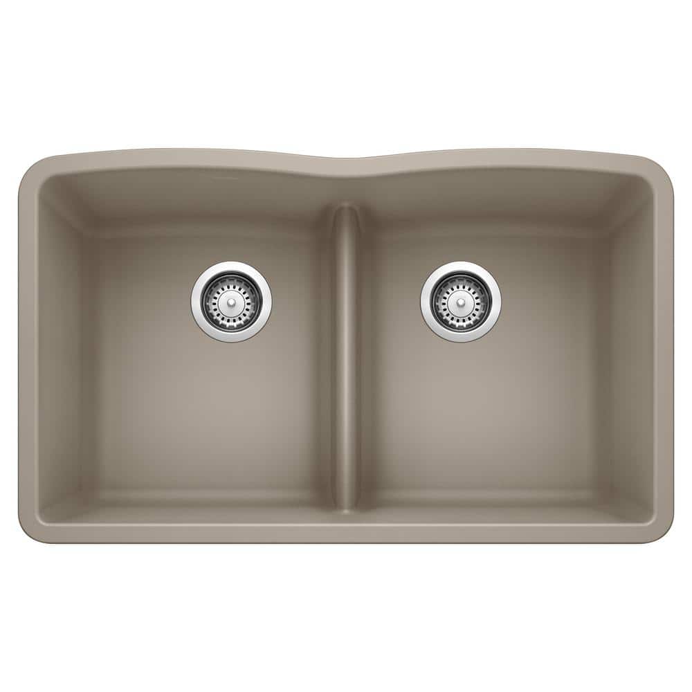 Diamond 32 in. Undermount Double Bowl Truffle Granite Composite Kitchen Sin