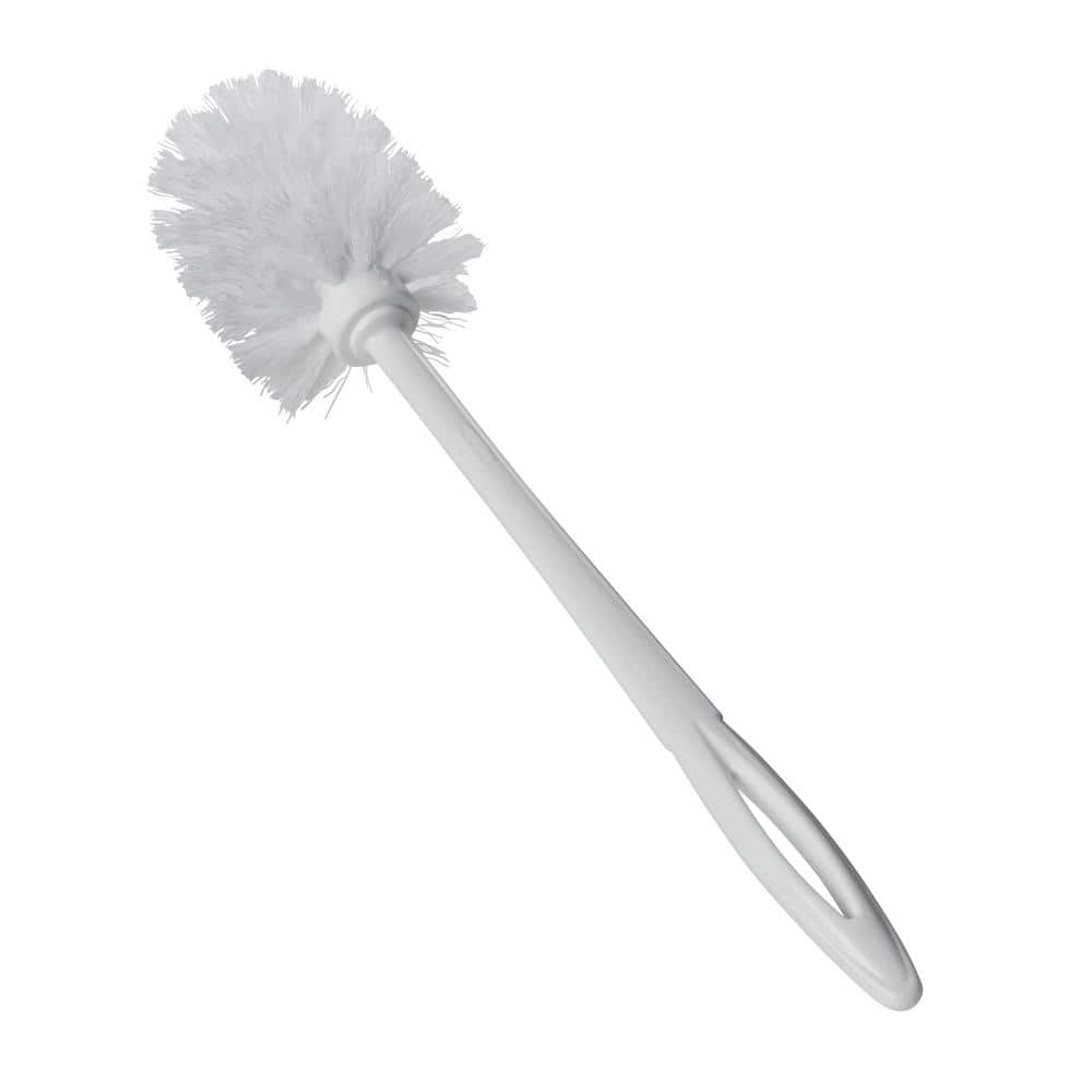 White Plastic Toilet Brush with Hanging Hole