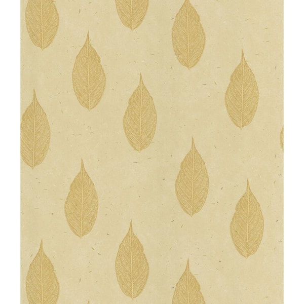 National Geographic Madhya Beige Leaf Toss Wallpaper Sample