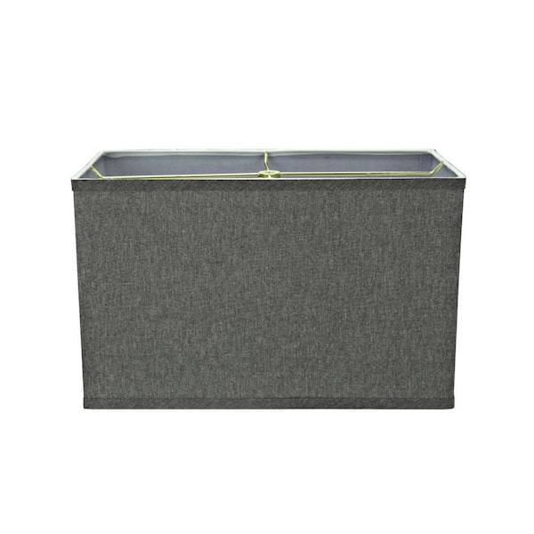 16 in. x 10 in. Grey Hardback Rectangular Lamp Shade