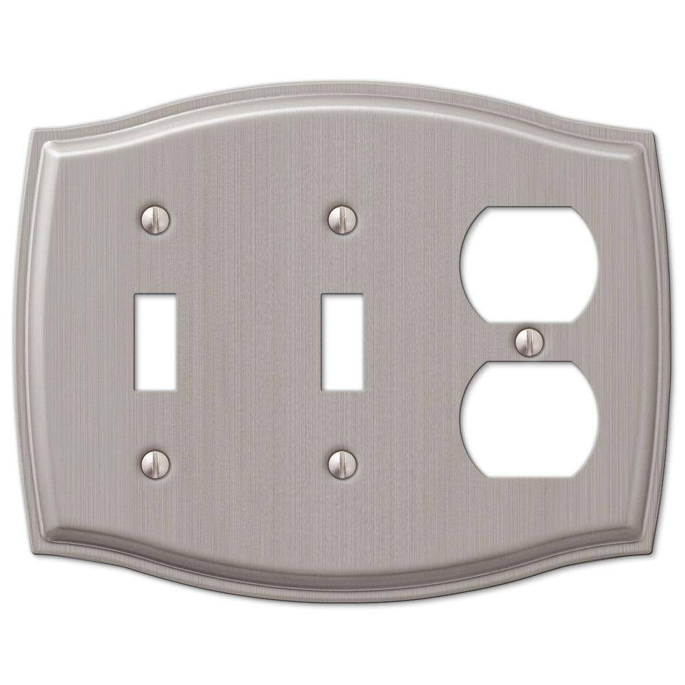 Vineyard 3 Gang 2-Toggle and 1-Duplex Steel Wall Plate - Brushed Nickel price history on PriceWatchPro