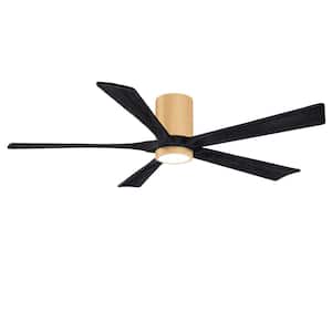 Irene-5HLK 60 in. Integrated LED Indoor/Outdoor Brown Ceiling Fan with Remote and Wall Control Included