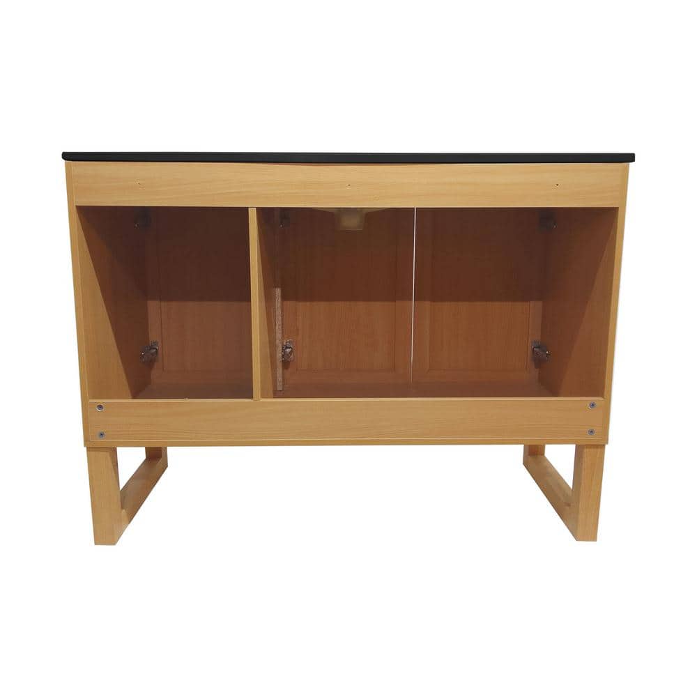 Arles 48" Natural Oak Bathroom Vanity with Black Ceramic Sink Top