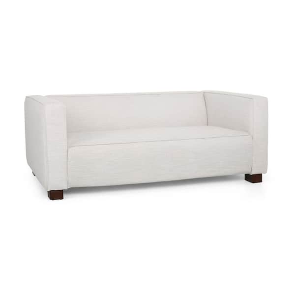 Noble House Bartram 2-Seat Beige and Dark Walnut Fabric Loveseat