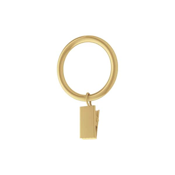 Gold Steel Curtain Rings with Clips (Set of 10)