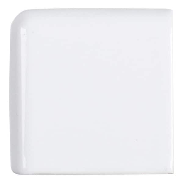 Jeffrey Court Fresh White 2 in. x 2 in. Glossy Ceramic Double Bullnose Wall Tile Trim