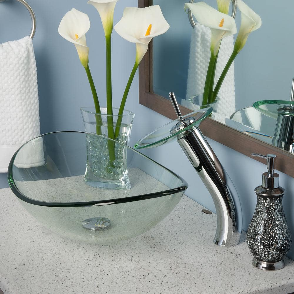 Chiaro Clear Oval Glass Above-Counter Bathroom Sink