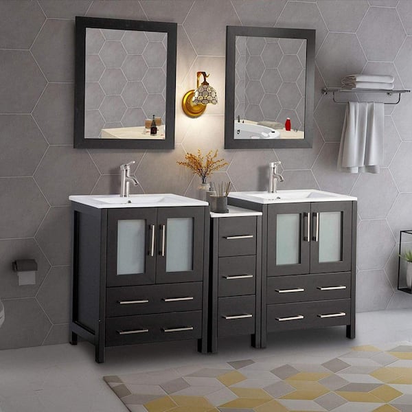 Vanity Art Brescia 60 In W X 18 1, 60 Inch Vanity Double Sink With Mirrors