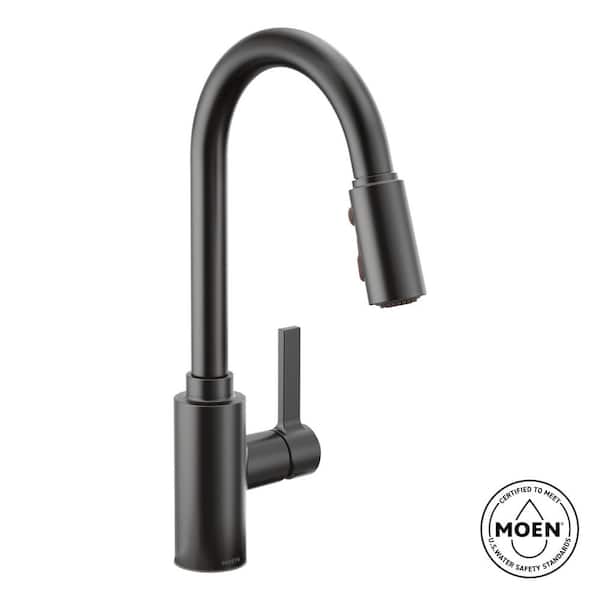Genta LX Matte Black 16 in. H Pull Down Sprayer Kitchen Faucet with 360 Degree Spout Swivel and Power Boost