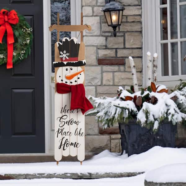 Christmas House LET IT SNOW Snowman Sign New 1 Wall Decor 