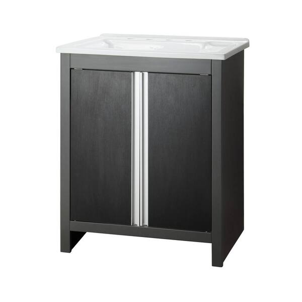 Foremost Rockford 30 in. Laundry Vanity in Iron Gray with Acrylic top in White-DISCONTINUED