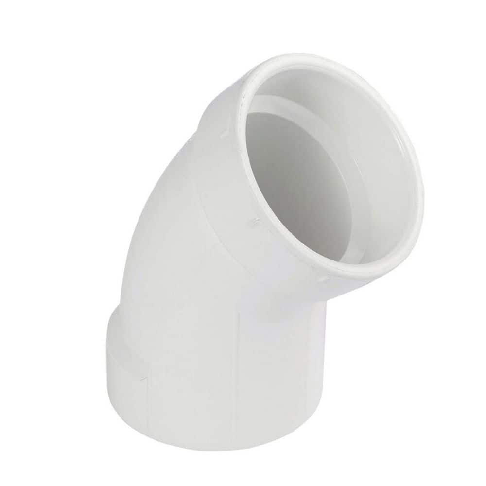 2 in. White Rigid PVC DWV 1/8 Bend 45° Elbow, Hub x Hub Fitting for Drain, Waste & Vent Systems, (50 Pack) price history on PriceWatchPro