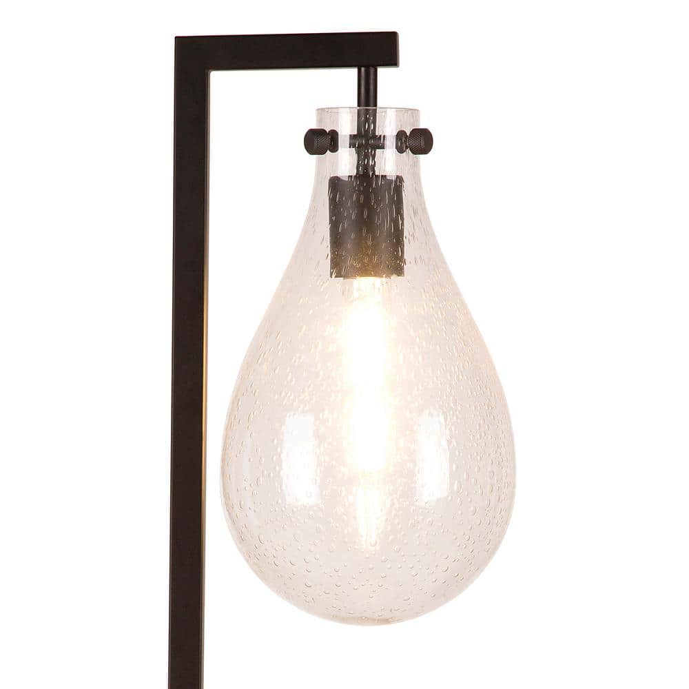 Weston 25" Blackened Bronze Seeded Glass Teardrop Table Lamp