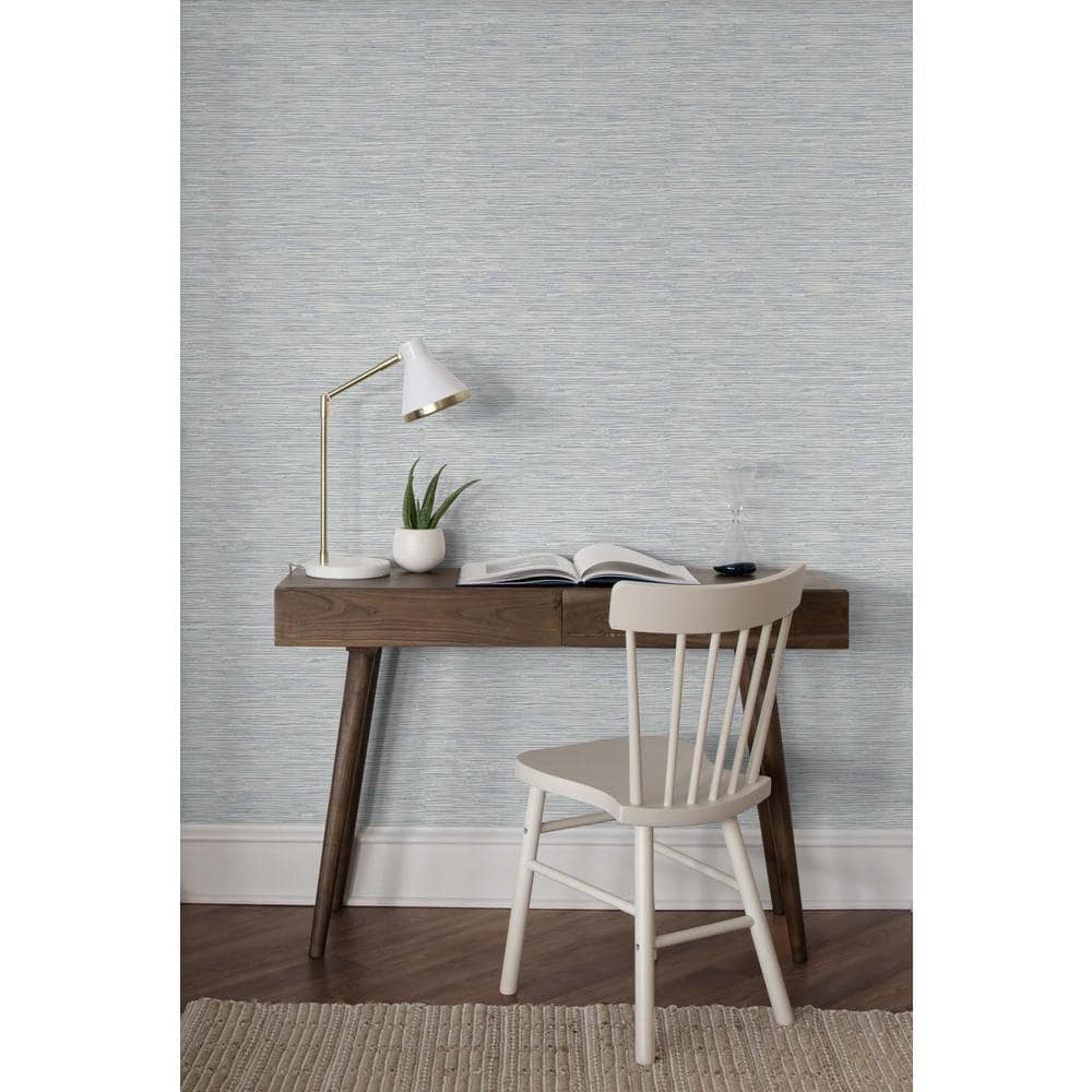 Dove Grey Faux Grasscloth Peel and Stick Wallpaper