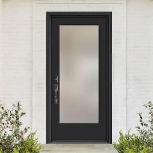 Performance Door System 36 in. x 80 in. VG Full Lite Left-Hand Inswing Pearl Black Smooth Fiberglass Prehung Front Door