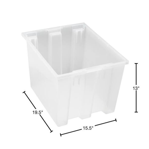 HOMZ 31 qt. Heavy Duty Clear Plastic Stackable Storage Containers (12-Pack)  3 x 3430CLRDC.04 - The Home Depot