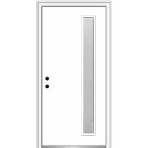 30 in. x 80 in. Viola Right-Hand Inswing 1-Lite Frosted Modern Painted Steel Prehung Front Door on 4-9/16 in. Frame