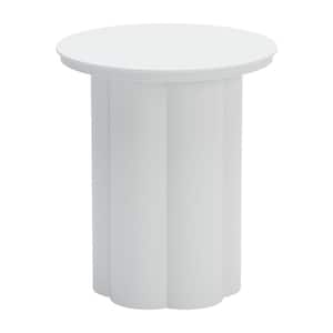 Kogur Outdoor Collection White Powder Coated Round Aluminum Outdoor Side Table