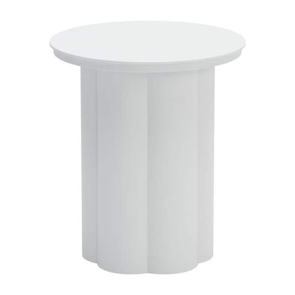 ZUO Kogur Outdoor Collection White Powder Coated Round Aluminum Outdoor Side Table