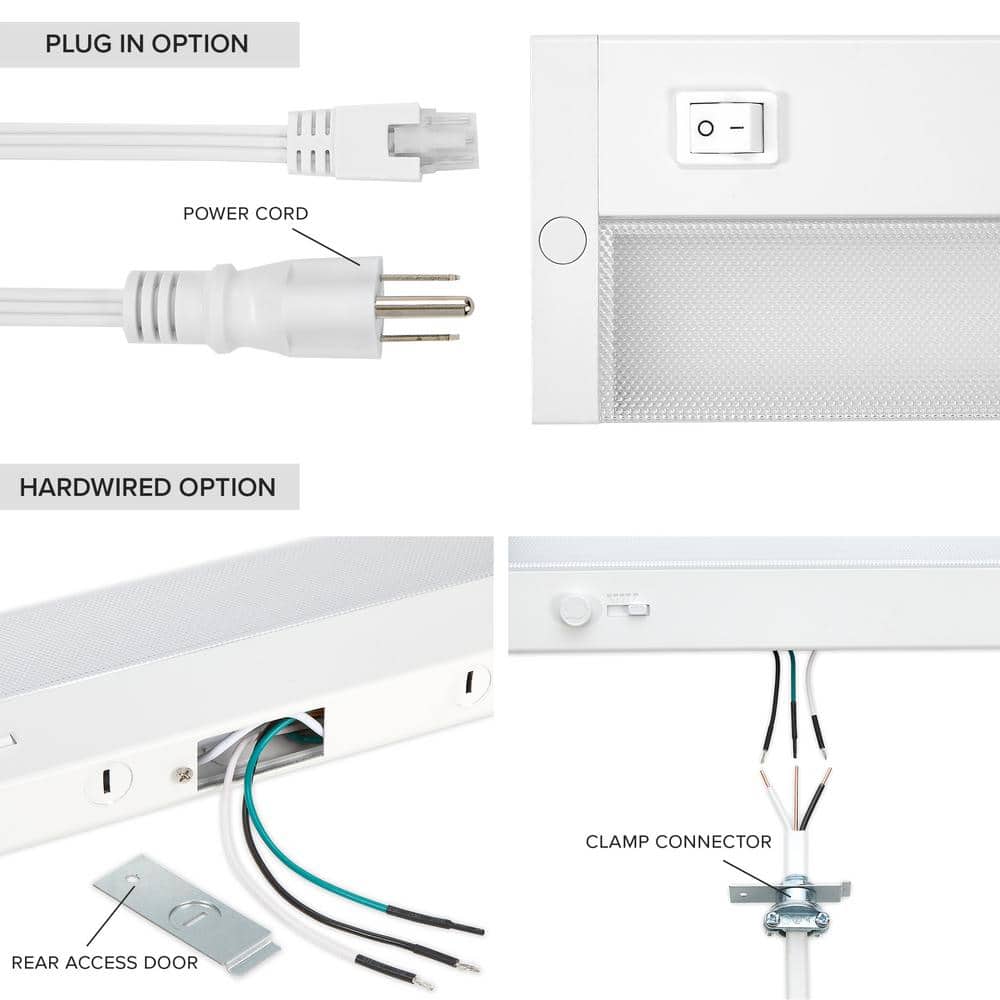 12" White Metal LED Dimmable Under Cabinet Light