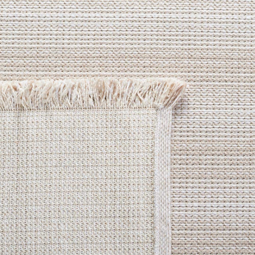 Augustine Ivory/Beige Striped Synthetic 2' x 9' Runner Rug